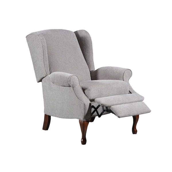 Wingback Recliner Oatmeal Cabriole Leg Traditional Pushback Chair