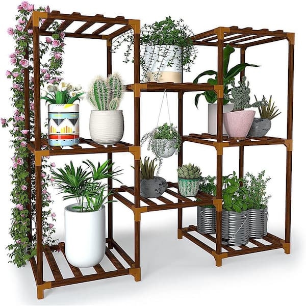 Wooden Plant Stand with Integrated Trellis Modular Design