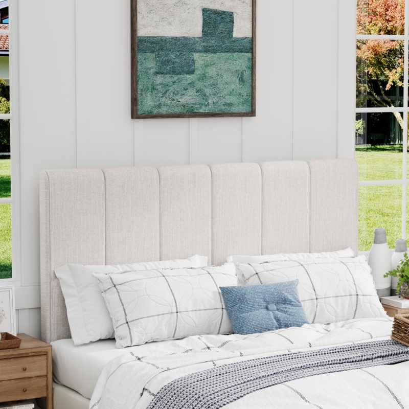 - Yongchuang Upholstered Queen Headboard Only, Modern Linen Head  Board for Queen Size Bed Adjustable Height Headboards Grayish White
