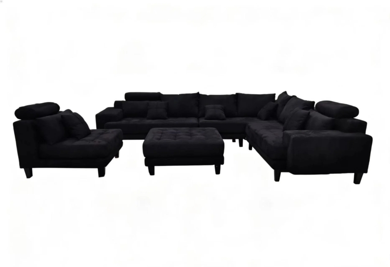 5-Piece Modular Sectional Sofa Set with Bolster Headrests