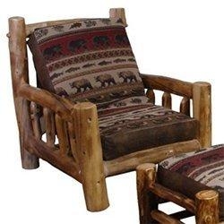 Accent Chair Log Frame Rustic Cabin Decor Exposed Joinery Timber Beams