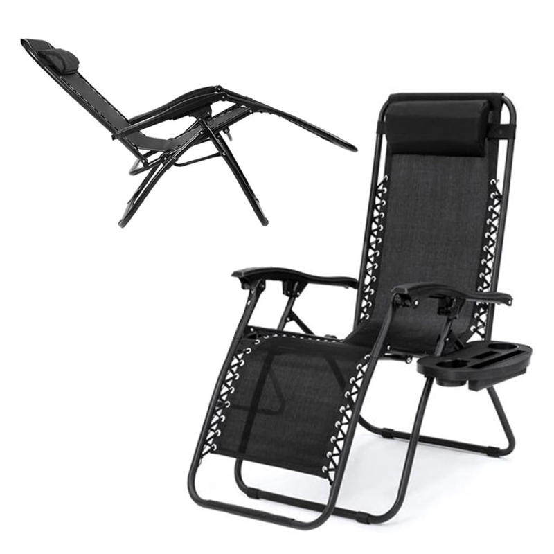 Amazon.com: Amazing for less Zero Gravity Lounge Chair Adjustable Outdoor Reclining  Chair Folding Patio Anti-Gravity Indoor Outdoor Lounge Chair w/Pillow, Cup  Holder (One Chair - Black) : Patio, Lawn & Garden