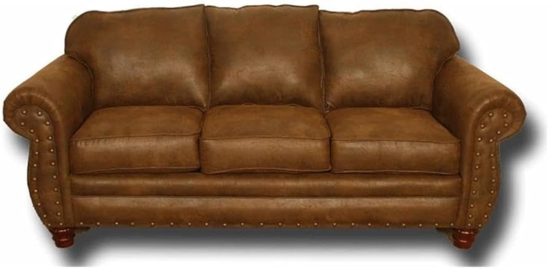 Amazon.com: American Furniture Classics Traditional Microfiber Sedona Sofa  in Brown : Home & Kitchen