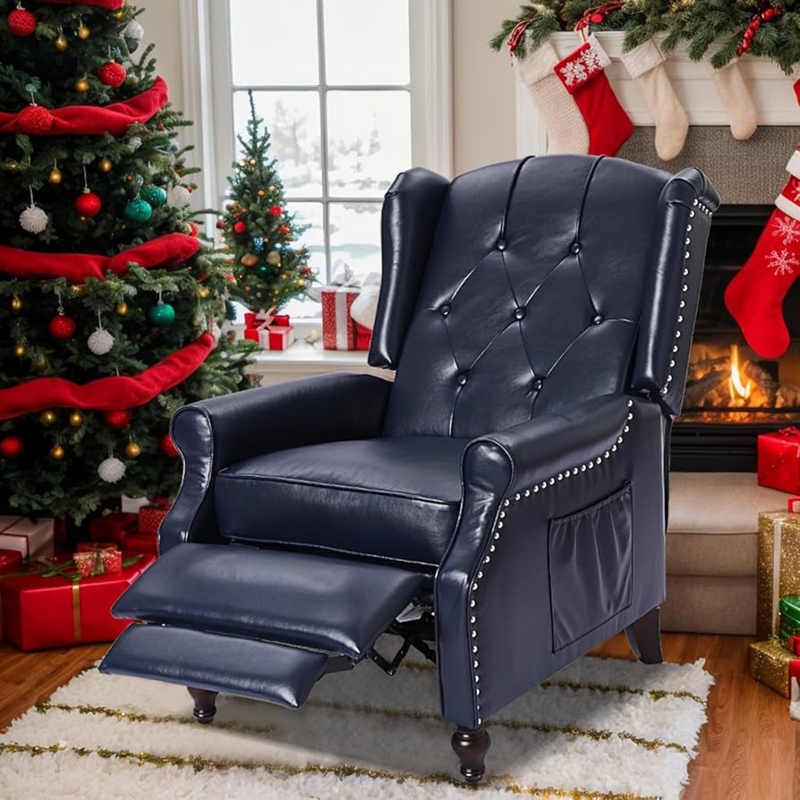 Amazon.com: B BAIJIAWEI Recliner Wingback Chair - Tufted Arm Chair Recliner  - Massage Recliner Chair with Heat - Fabric Push Back Recliner with Remote  Control, Heating Function, Adjustable Backrest (Pu Blue) :