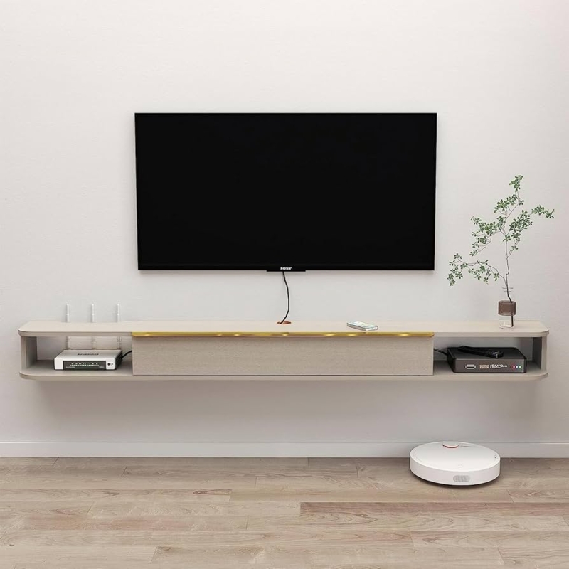 Amazon.com: Bixiaomei Floating TV Stand, 59'' Wall Mounted Entertainment  Center TV Media Console, Floating Shelves with Door, Floating TV Cabinet  Large Storage TV Bench for Living Room (Beige, 59.45IN) : Home &