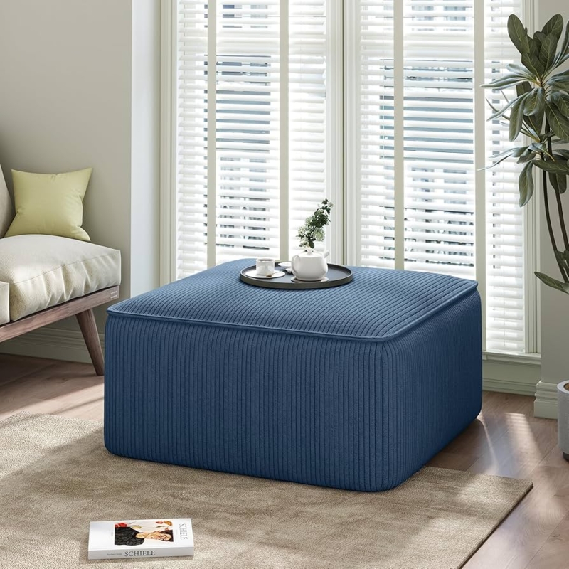 Amazon.com: Christopher Knight Home Isa Corduroy Ottoman Footstool, Square  Pouf Poufee Footrest Ottoman Large Seat, Modern Side Table for Living Room  Bedroom Home Decor, Navy Blue, 30" : Home & Kitchen
