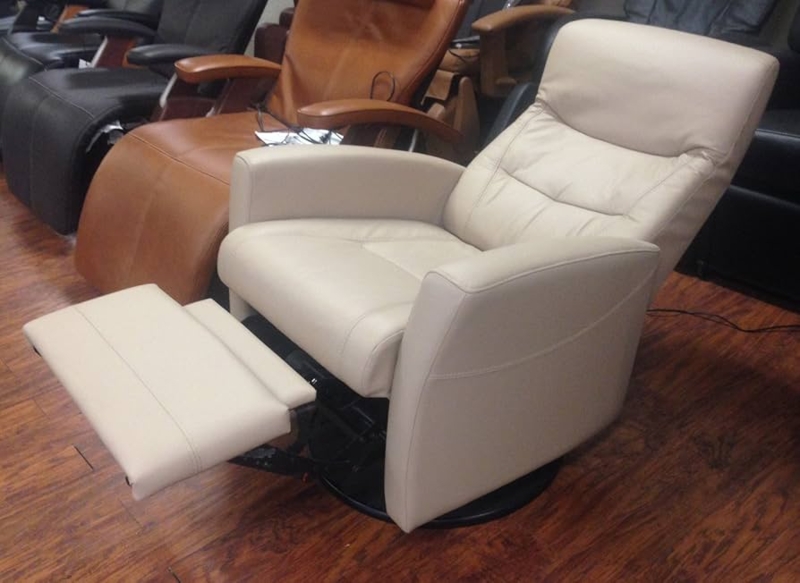 Amazon.com: Fjords Ulstein Swivel Relaxer Recliner Norwegian Ergonomic  Scandinavian Lounge Power Reclining Chair Nordic Line Cappuccino Genuine  Leather by Hjellegjerde : Home & Kitchen
