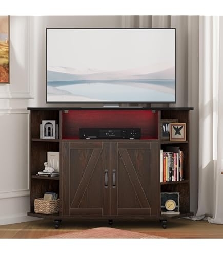 Amazon.com: HomeStock Corner TV Stand 48 Inch Black Entertainment Center  for TVs up to 50" : Home & Kitchen