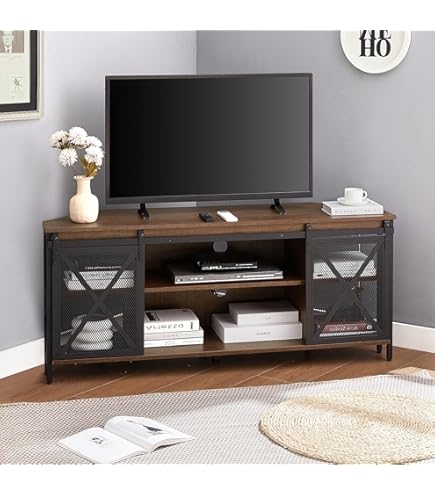Amazon.com: HomeStock Corner TV Stand 48 Inch Black Entertainment Center  for TVs up to 50" : Home & Kitchen