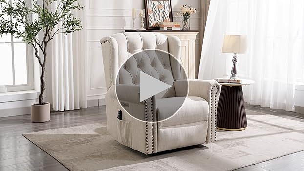 Amazon.com: MEETWARM Power Swivel Rocking Glider Recliner Chair with Heat  and Vibration, Electric Rocker Nursery Reclining Chair, Wingback Tufted  Upholstered Recliner w/Type-C & USB Ports for Living Room (Beige) : Home
