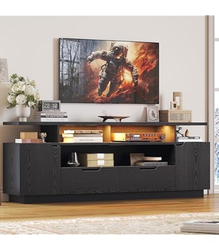 Amazon.com: Modern TV Stand for 70/79 inch TVs, Entertainment Center with  Storage Drawers, Media Console for Living Room,Television Stands (Wooden) :  Home & Kitchen