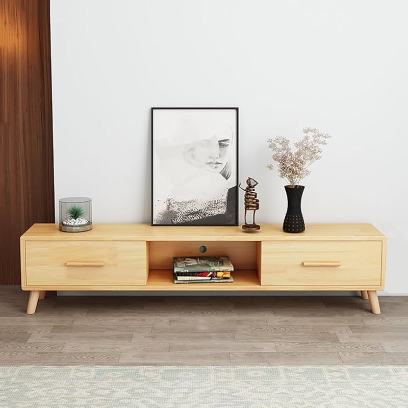 Amazon.com: Narrow Television Stands Wood TV Stand with Drawers Entertainment  Center Low TV Table for TVs Up to 65 Inch (Color : Log, Size : 39.4in) :  Home & Kitchen