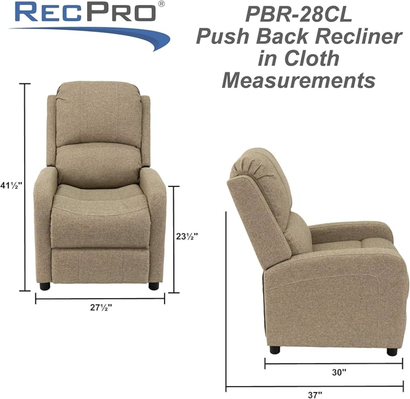 Amazon.com: RecPro Charles 28" RV Push-Back Recliner | Small RV Chair | RV  Furniture | Cloth Linen Fabric (Oatmeal) : Home & Kitchen