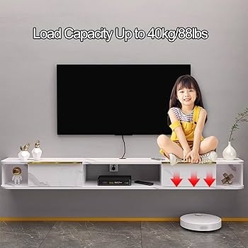Amazon.com: XRRJFYH 63 Inch Wall Mounted TV Console Floating TV Cabinet TV  Stand Modern Entertainment Center TV Table TV Stands for Living Room (Color  : White) : Home & Kitchen