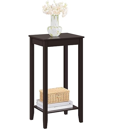 Amazon.com: Yaheetech End Table Sofa Side Table with Open Shelf and Solid  Wood Legs, Plant/Telephone Stand for Living Room, Couch, Office, Small  Spaces, L15xW12xH29 Inch, Dark Coffee : Home & Kitchen