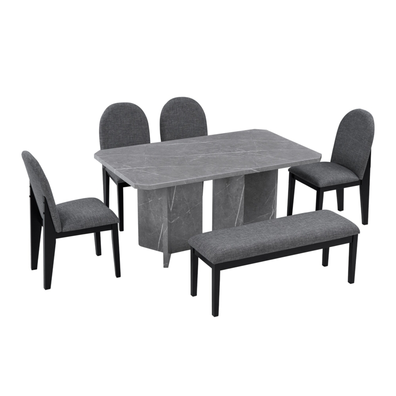 Arched Back Dining Room Set with Matching Bench