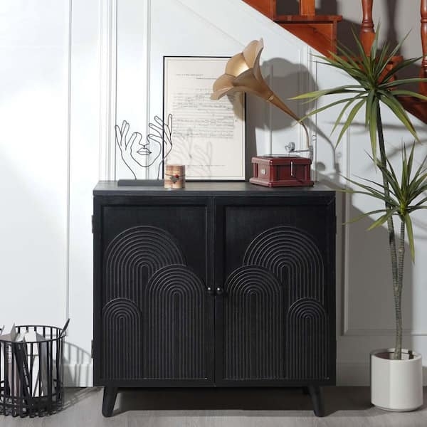 Art Deco Cabinet with Embossed Concentric Arches