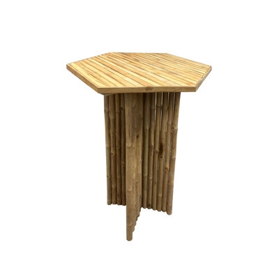 Bar Table Hexagonal Bamboo Bundled Stalk Pedestal Base