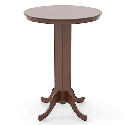 Bar Table with Four Curved Feet and Dark Wood Toned Finish