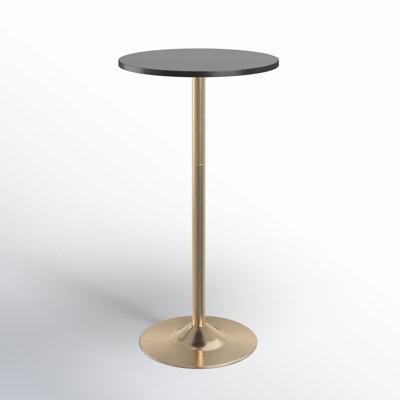 Bar Table with Trumpet Base and Black and Gold Finish