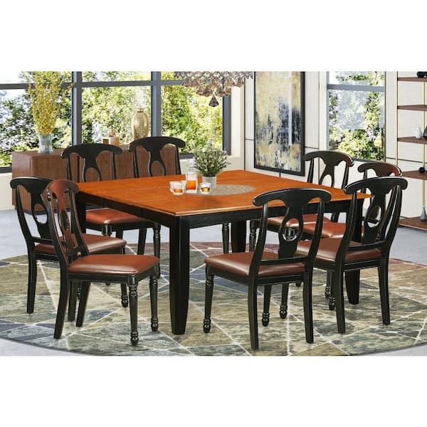 Black and Cherry Dining Set featuring Cutout Back Chairs