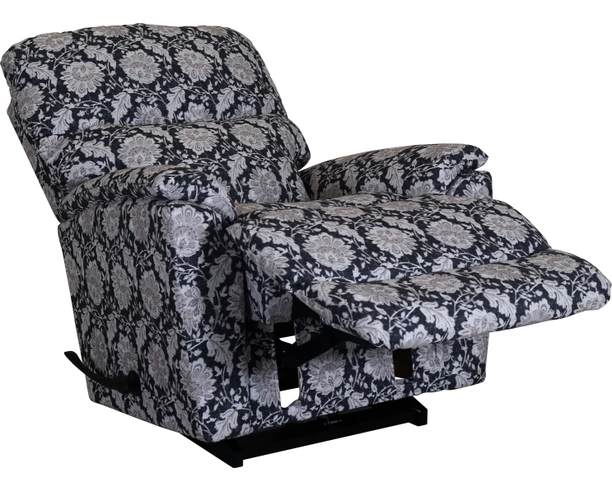 Black and White Damask Chair with Onyx Palette and Rocker Base