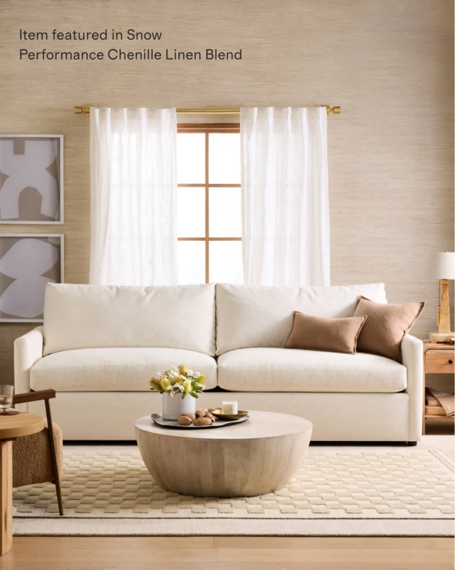 Brennan Marshmallow Performance Chenille Linen Sofa