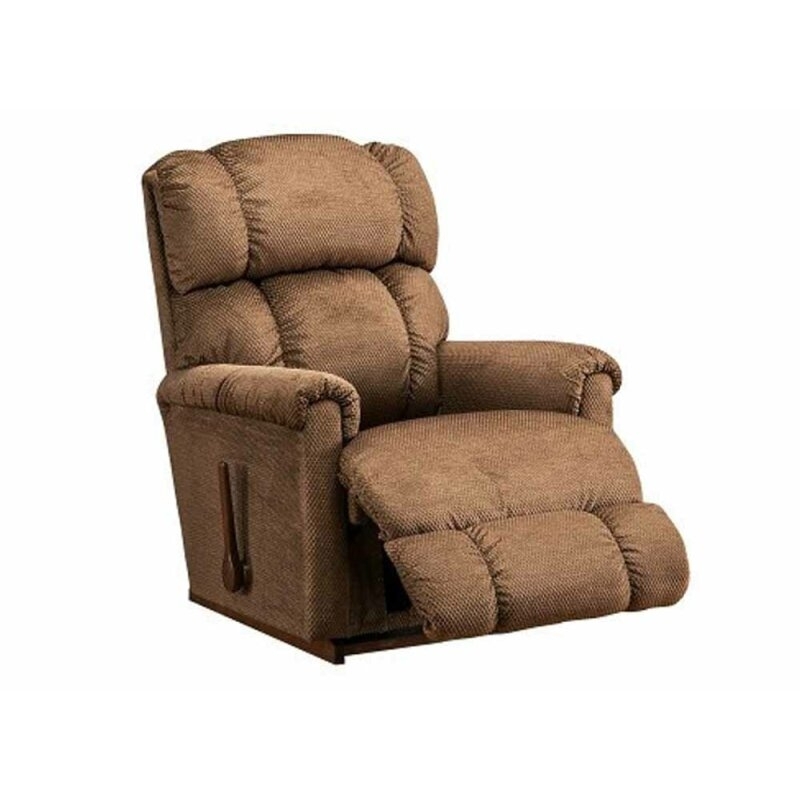 Brown Rocker Recliner with Woven Texture and Triple Segmented Back