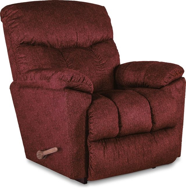 Burgundy Rocker Recliner in Textured Fabric with Tiered Back