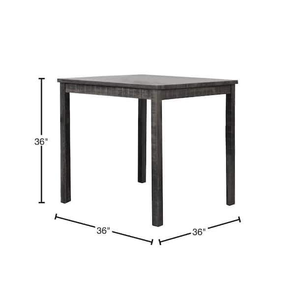 Charcoal Black Counter Height Set with Backless Stools