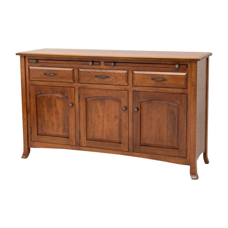 Cherry Wood Buffet featuring Pull Out Serving Trays