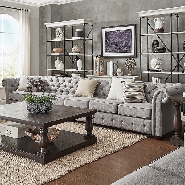 Chesterfield Sofa Extra Long Modular Deep Button Tufting