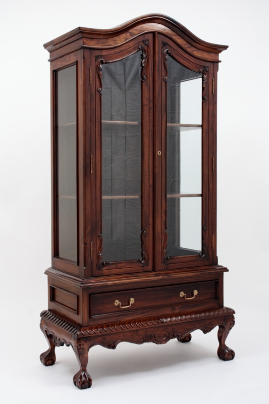 China Cabinet Scrollwork Overlays Ball And Claw Feet Chippendale