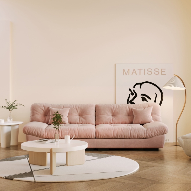 Cloud Sofa Blocky Silhouette Pleated Floor Lamp Minimalist