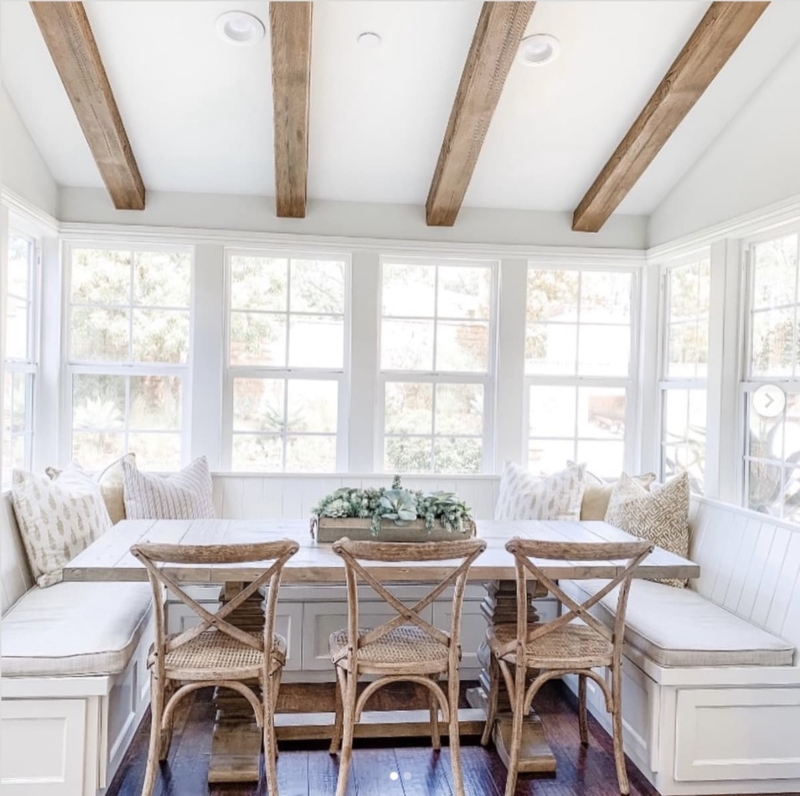 Coastal Kitchen Dining Set with U-Shaped Banquette