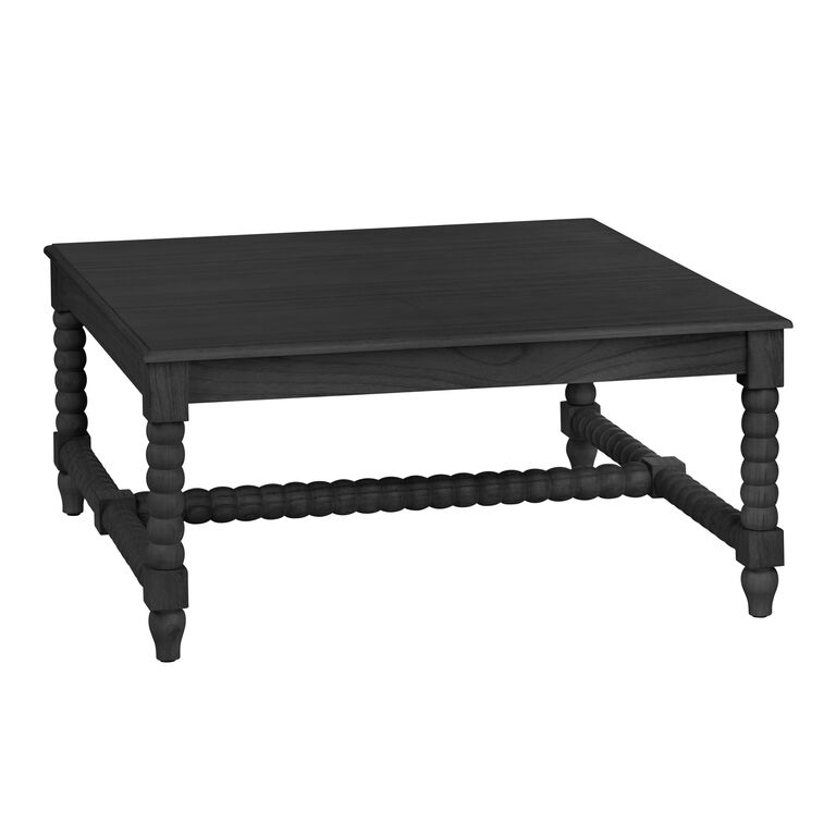 Coffee Table Black Bobbin Legs H-Stretcher Traditional Style
