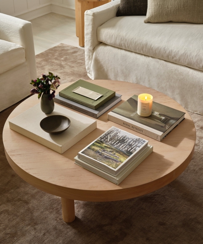 Coffee Table Knotty Alder Appearance Oversized Block Legs Square Top