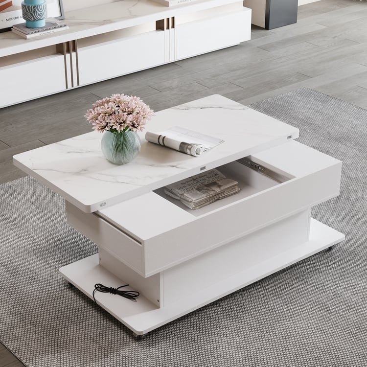 Coffee Table Lift Top Integrated Power Hidden Casters Modern Design