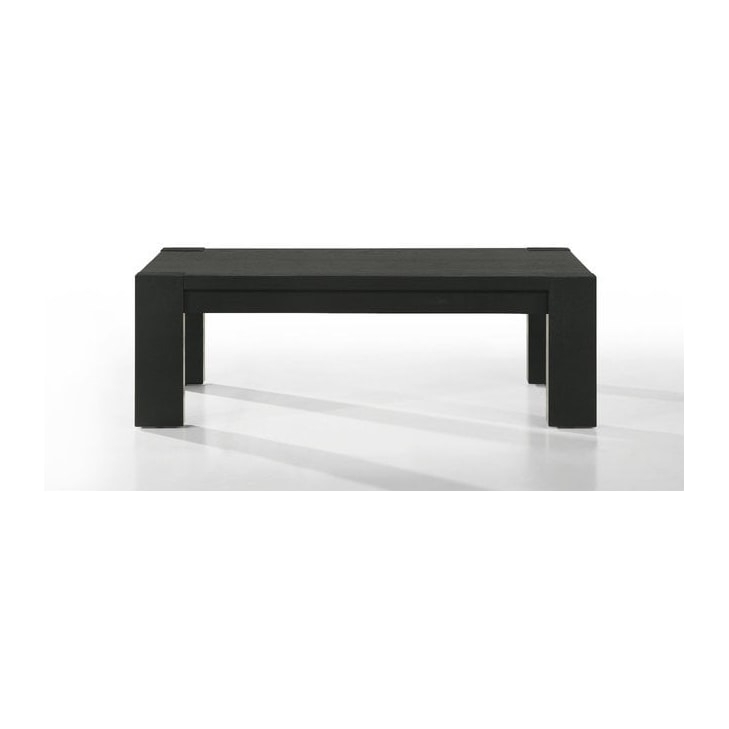 Coffee Table Thick Block Legs Low Profile Matte Black Minimalist