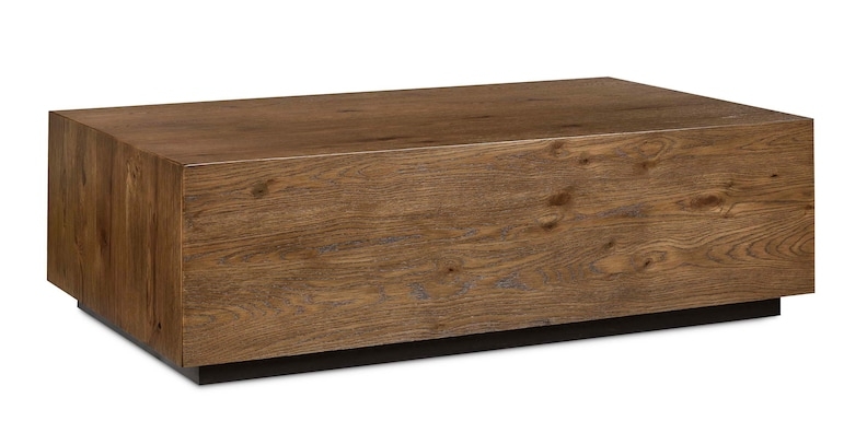 Coffee Table with Recessed Plinth Base and Solid Block Form