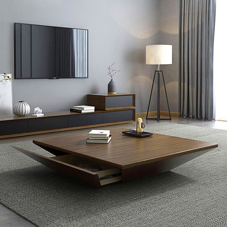 Coffee Table Wood Grain Texture Brown Living Room With Drawer