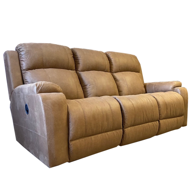 Comfortable Camel Reclining Sofa, High Back, Pillow Top Arms