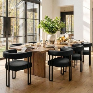 Contemporary Dining Chair with Curved Back and Sleek Metal Base