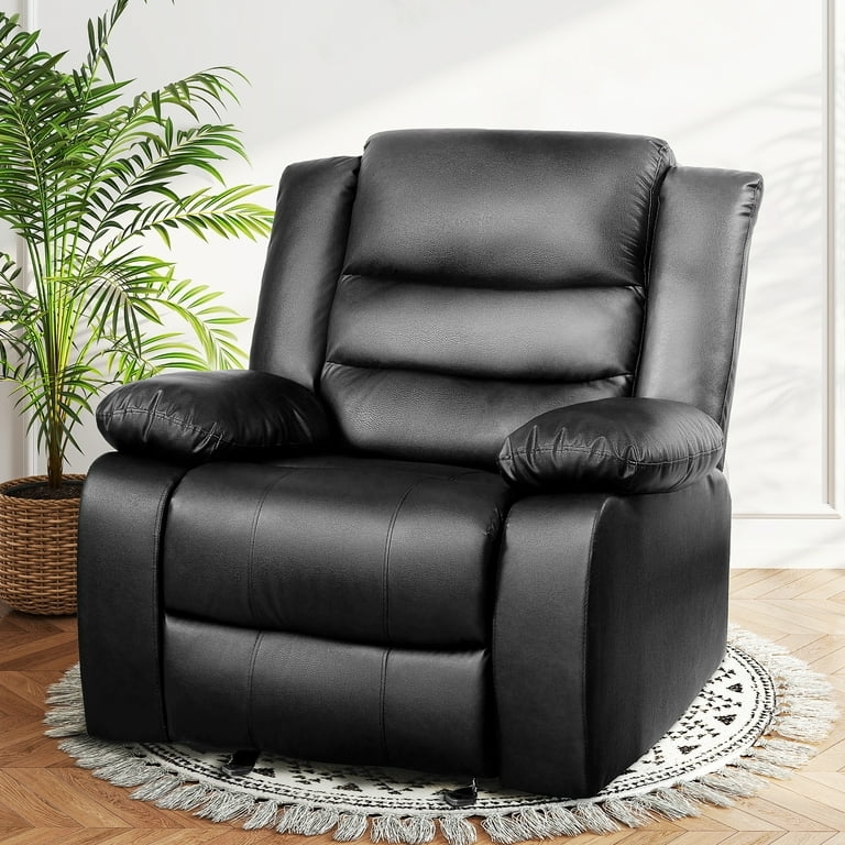 Contemporary Manual Recliner with Tiered Backrest and Pillow Top Arms