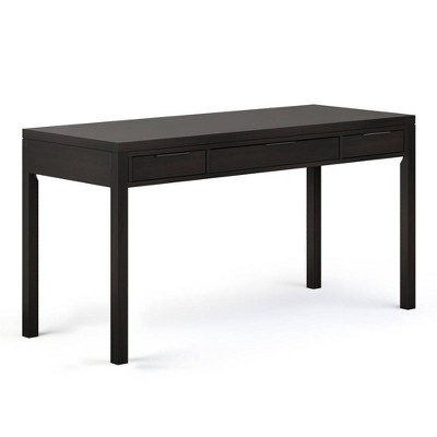 Contemporary Writing Desk in Dark Espresso with Simple Square Legs