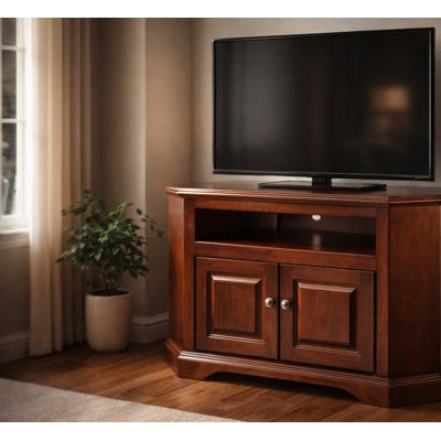Corner TV Stand Traditional Wood Media Console with Raised Panels