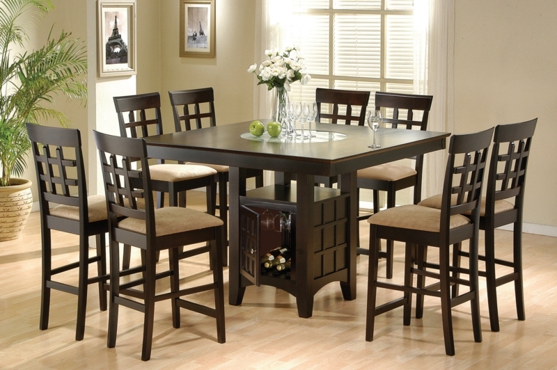 Counter Height Dining Set with Built-In Wine Storage Base