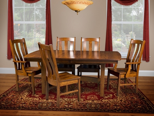 Craftsman Mission Dining Set with Slat Back Chairs