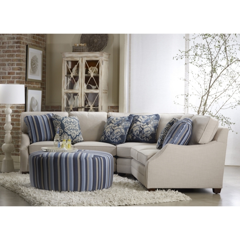 Cream L-Shaped Sectional Sofa with Rolled Arms in Coastal Style