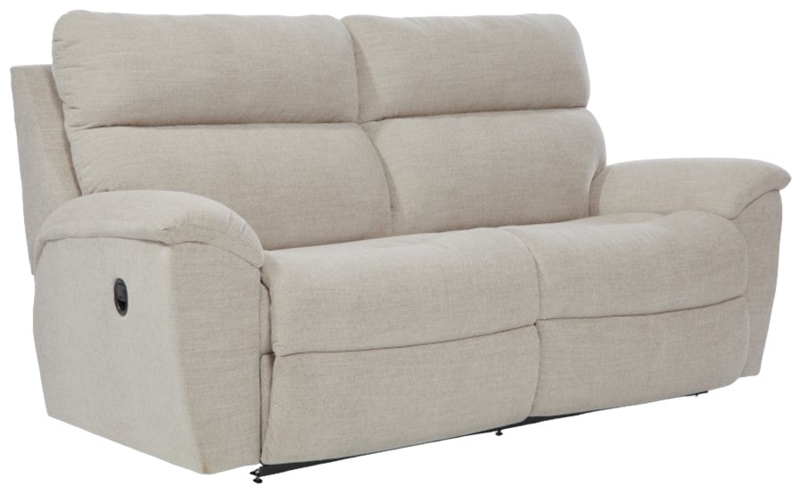 Cream Reclining Sofa, Manual with Pillow Top Arms and Split Back
